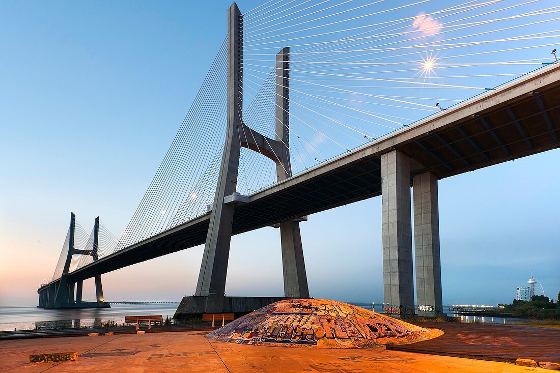 Vasco da Gama Bridge, Lisbon, Portugal, Europe