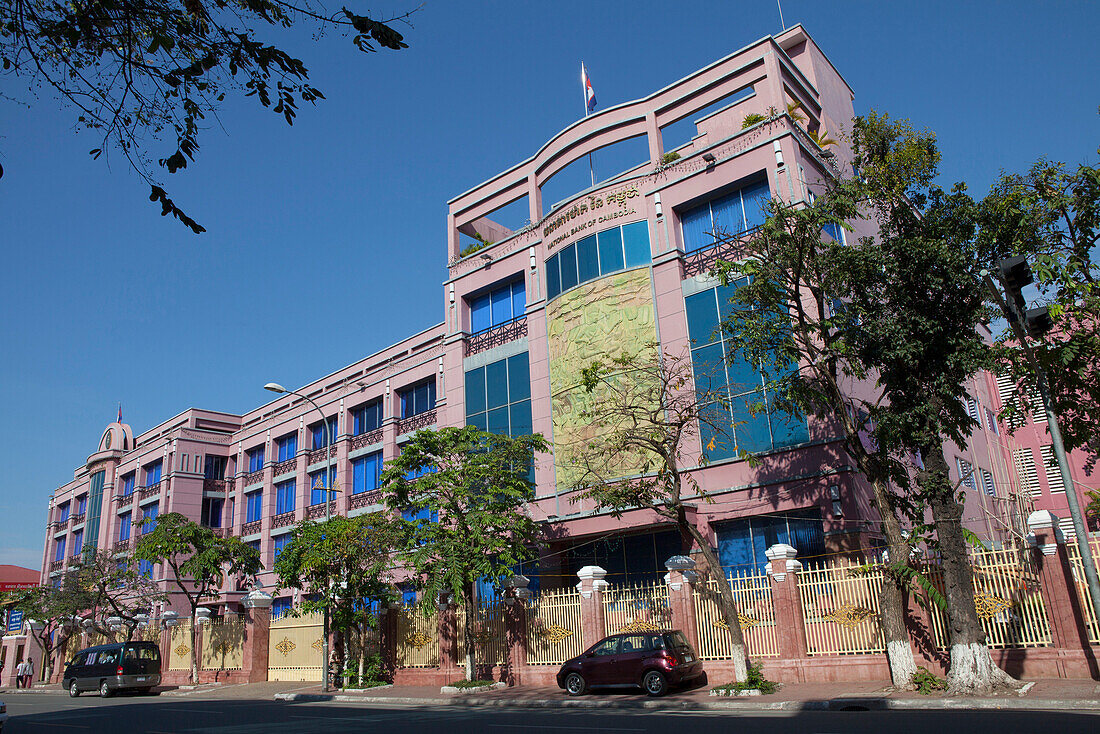 Bankgebäude der National Bank of Cambodia, Phnom Penh, Hauptstadt von Kambodscha, Asien