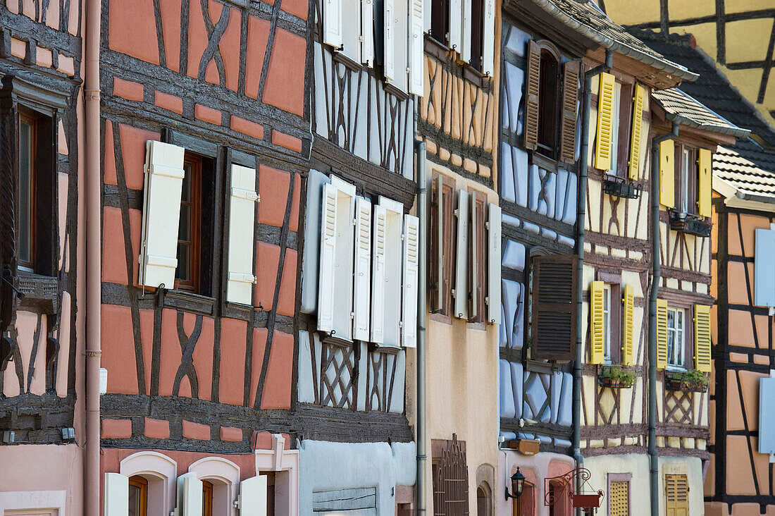 Bunte Fachwerkhäuser, Petite Venise, Colmar, Elsass, Frankreich