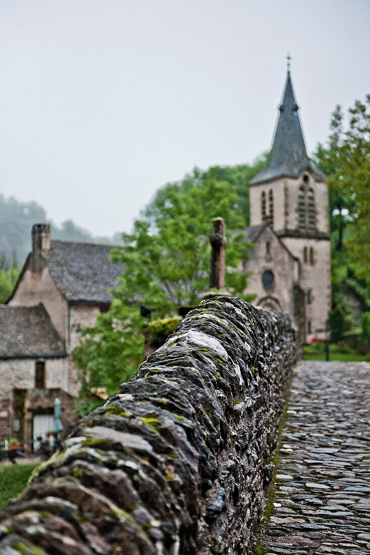 Bridge leading to Old Town, Belcastel, Aveyron, Midi-Pyrenees, France