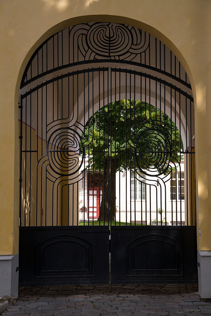 Iron gate, Tallinn, Harjumaa, Estonia, Baltic States, Europe