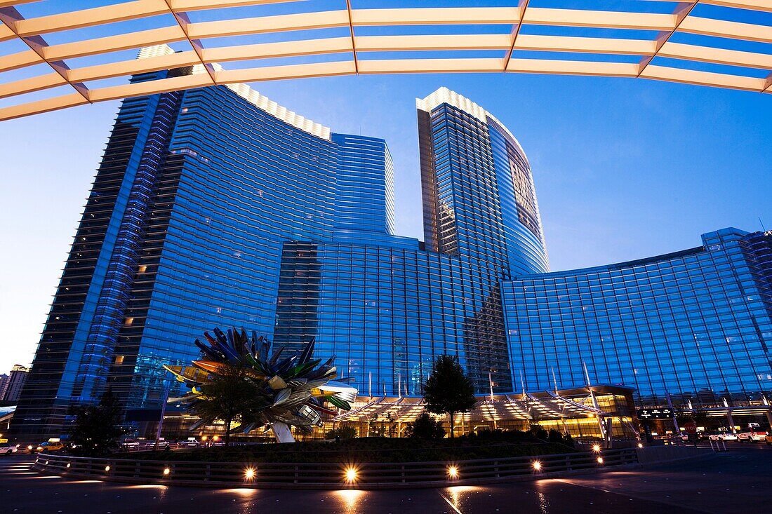 USA, Nevada, Las Vegas, CityCenter, Aria Hotel , dawn