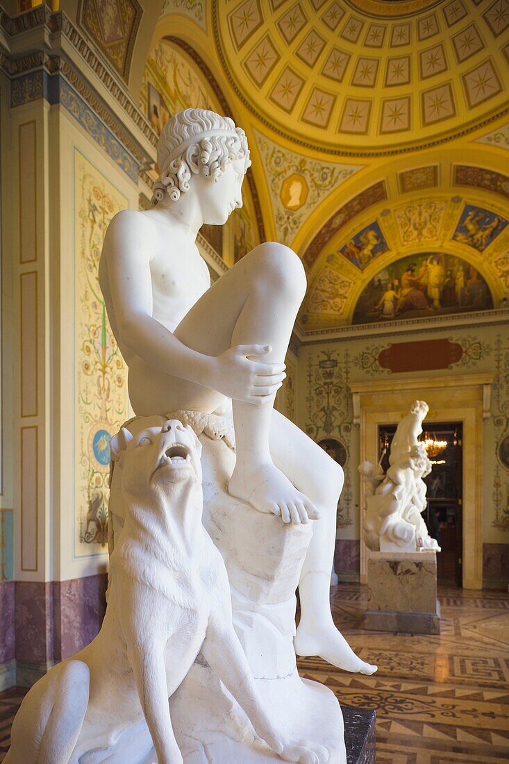 Russia, Saint Petersburg, Center, Winter Palace, Hermitage Museum, statue gallery