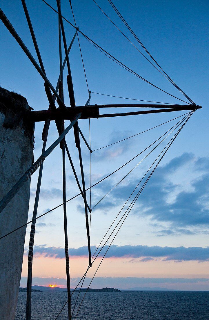 Windmills, Little Venice District, Mykonos Island, Greece