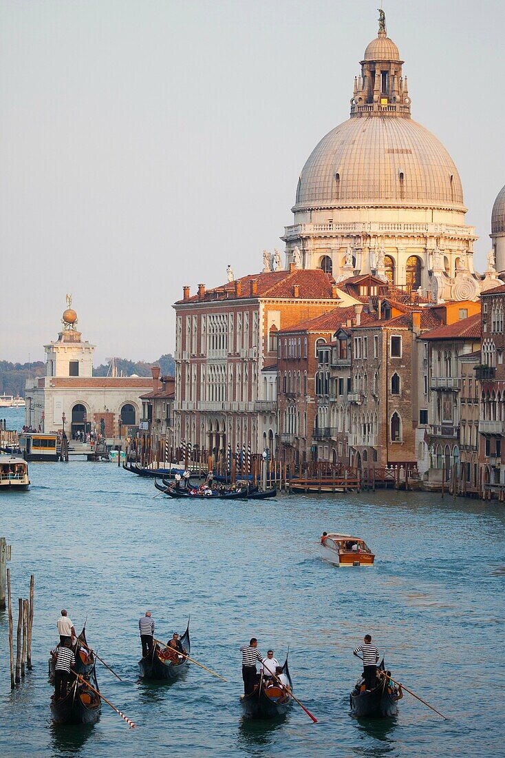 Gondeln auf dem Canale Grande in Venedig, Italien