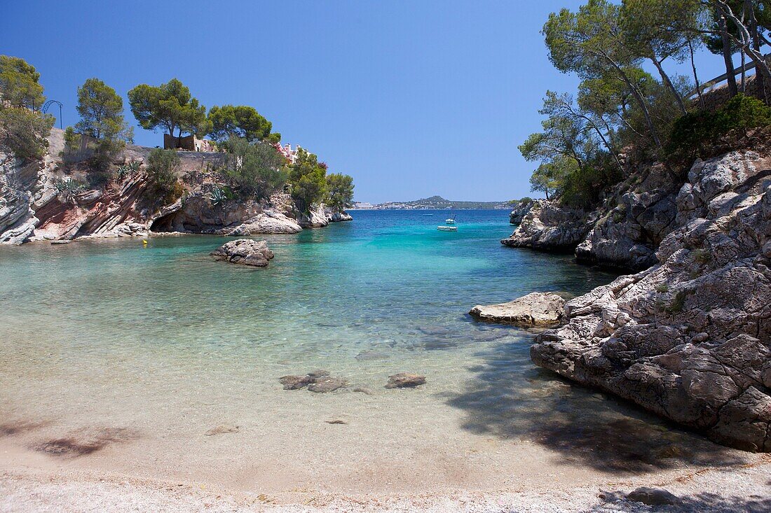 Cala Fornells beach in Mallorca, Spain