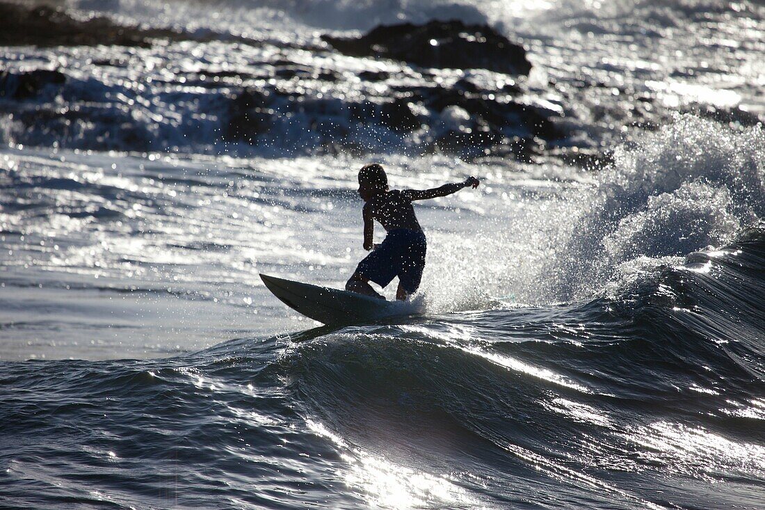 Teenage surfer