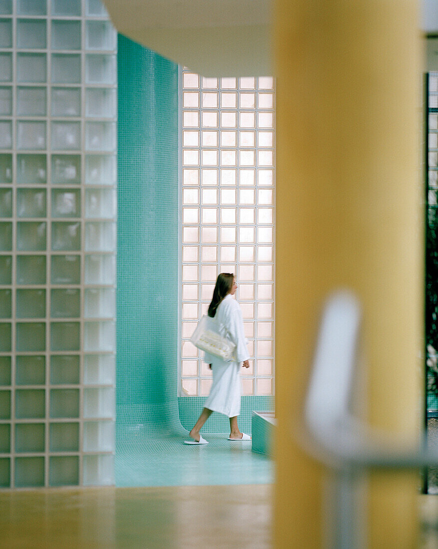 Entrance to spa in a hotel, Langenlois, Lower Austria, Austria