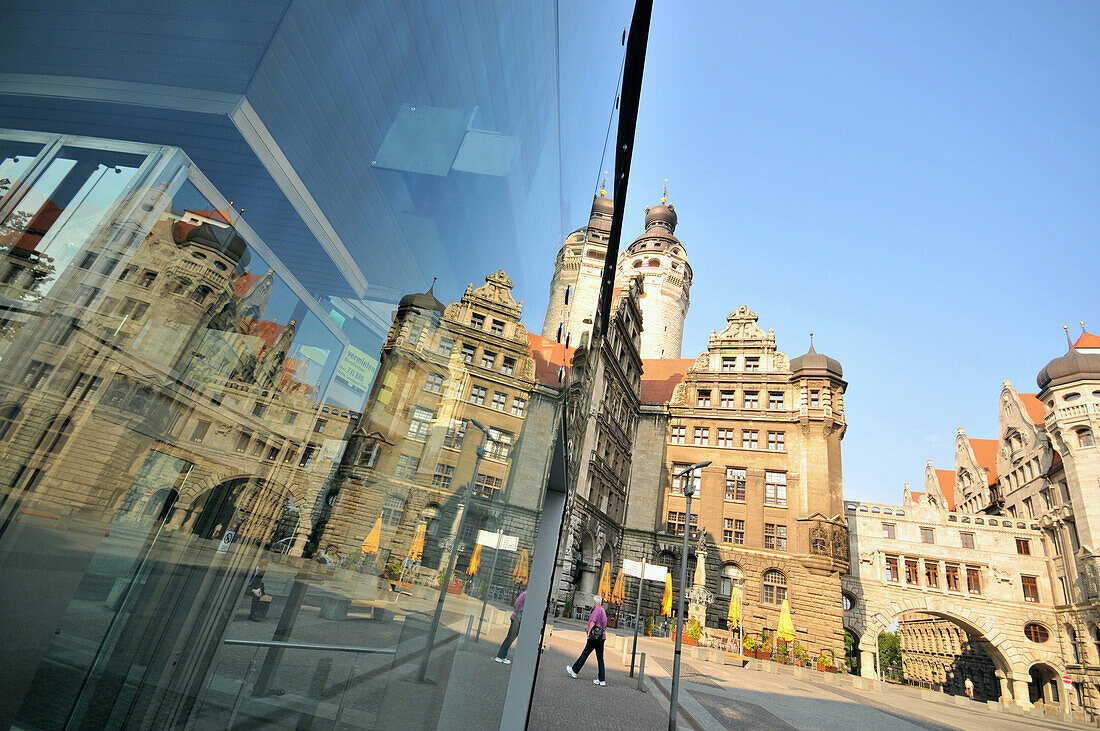 Blick auf das Neue Rathaus, Leipzig, Sachsen, Deutschland, Europa