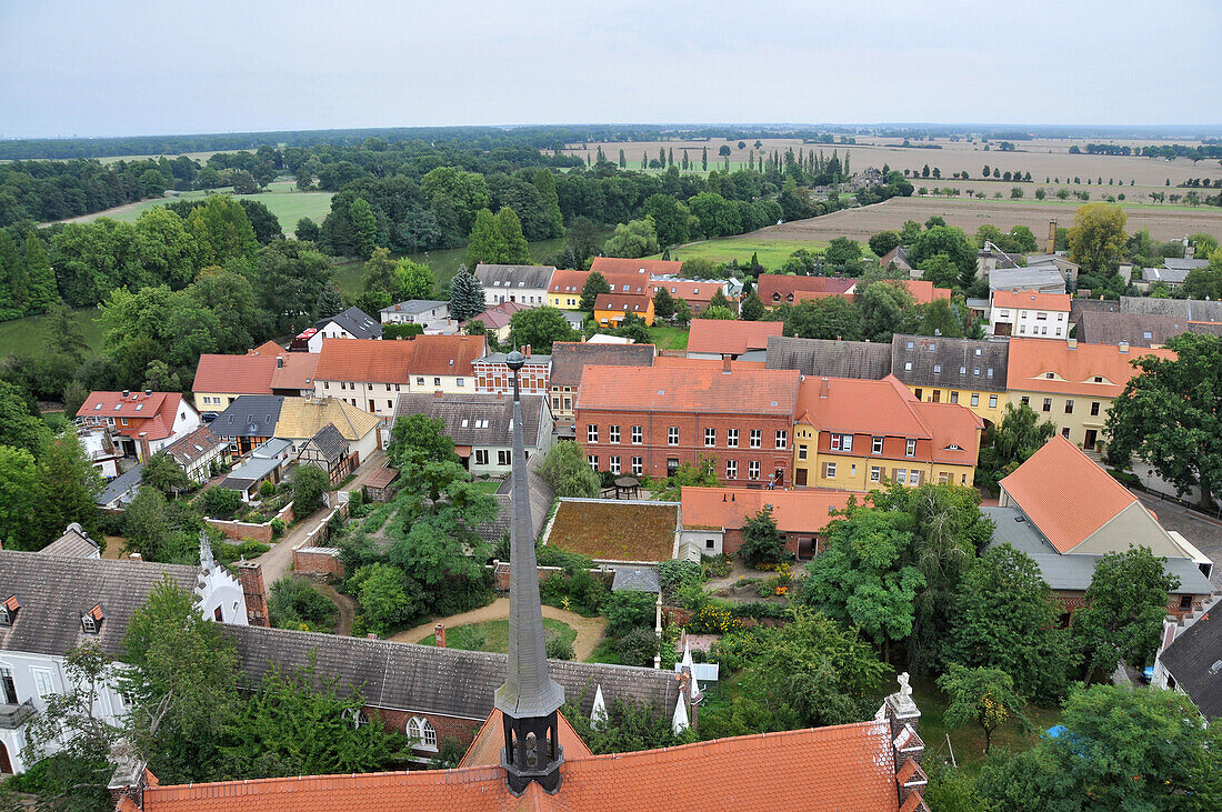 In the gardens of Woerlitz, view from the Petri church, Saxony-Anhalt, Germany, Europe