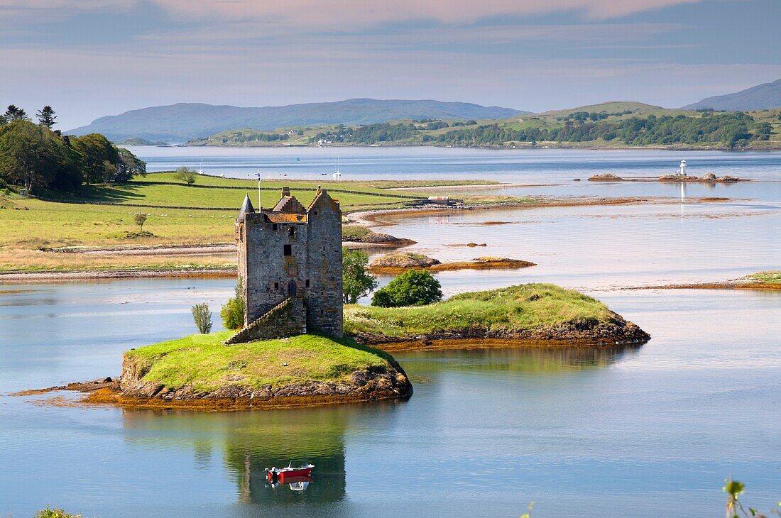 Castle of Stalker near Appin village - An Apainn -, Highlands, Scotland