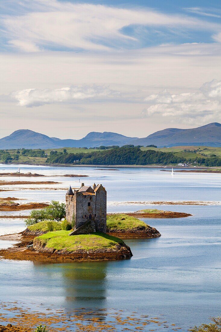 Castle of Stalker near Appin village - An Apainn -, Highlands, Scotland