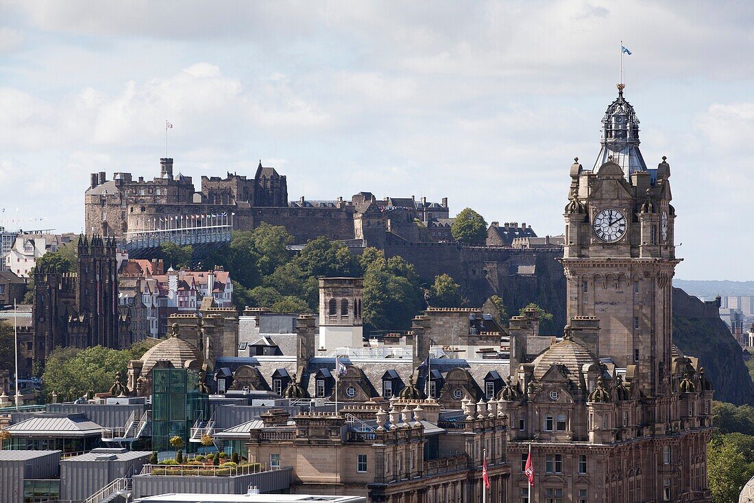 Aerial view of Edinburgh city from Calton Hill, Edinburgh, Scotland
