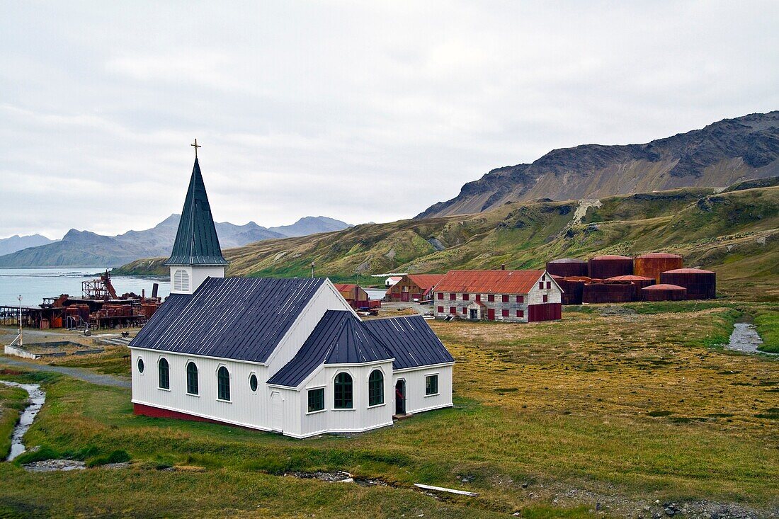 Views of the church at Grytviken Swedish for Â´Pot CoveÂ´ on South Georgia in the South Atlantic. Views of the church at Grytviken Swedish for ´Pot Cove´ on South Georgia in the South Atlantic  MORE INFO It was so named by a 1902 Swedish surveyor who foun