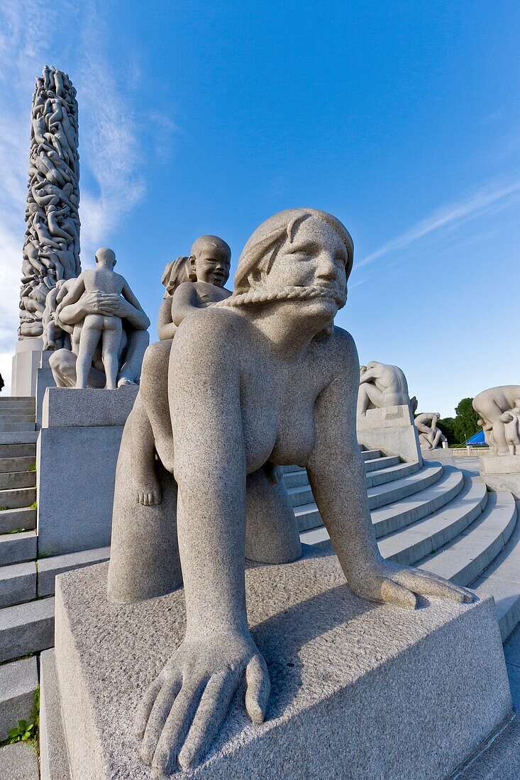 Views from the Vigeland Sculpture Park in the city of Oslo, Norway