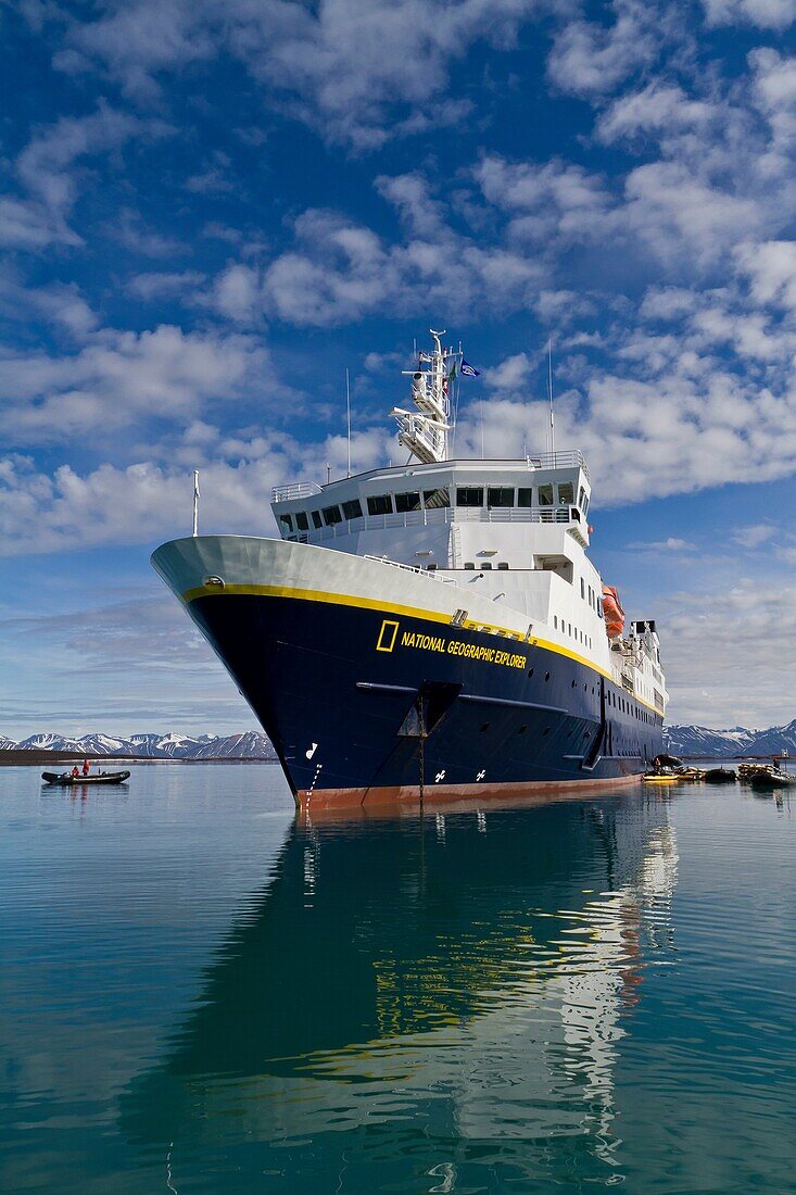 The Lindblad Expedition ship National Geographic Explorer in the Svalbard Archipelago, Norway