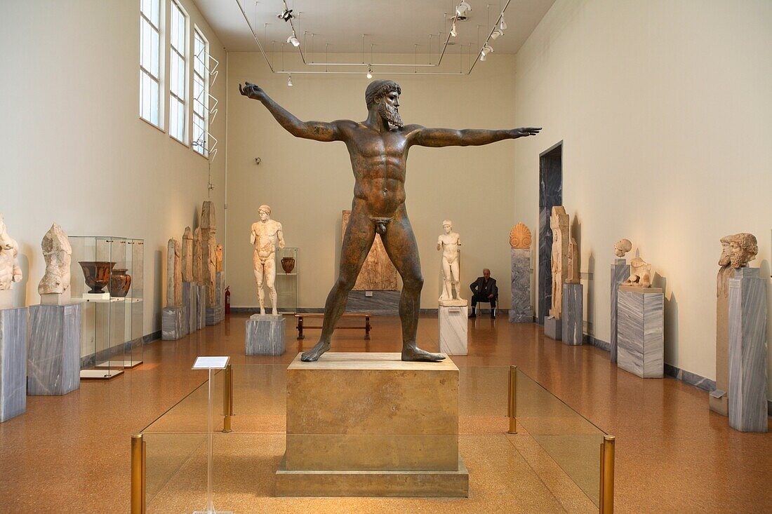 Bronze statue of Poseidon of Artemision at National Archaeological Museum, Athens, Greece