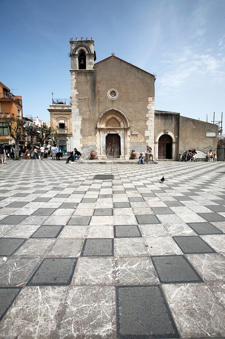 Sant´Agostino church in Piazza IX Aprile, Taormina, Sicily, Italy