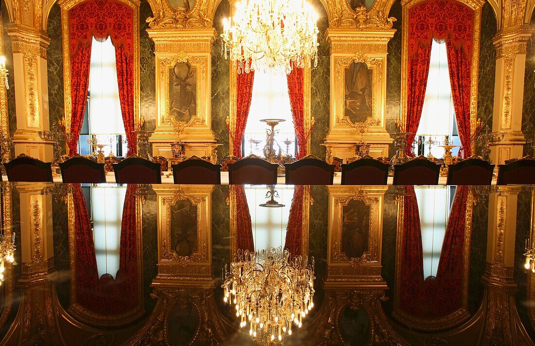 Dining room in the apartments of Napoleon III, Louvre Museum, Paris, France