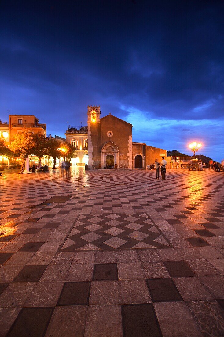 Sant´Agostino church in Piazza IX Aprile, Taormina, Sicily, Italy