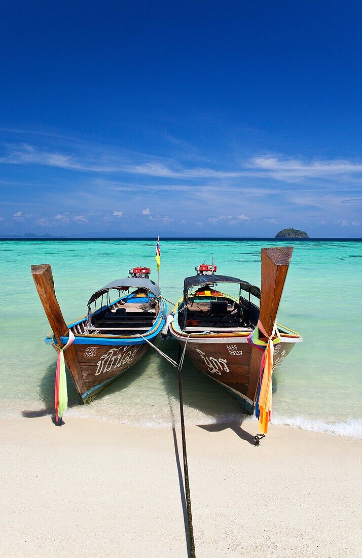 Long-Tail Boats on Ko Lipe, Thailand