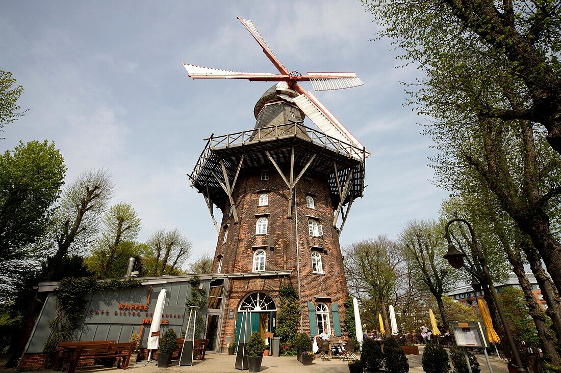 Windmill at the city ring Wall in the Free Hanseatic City of Bremen, Germany
