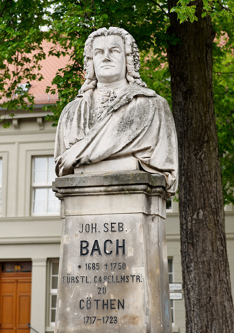 Johann Sebastian Bach Denkmal, Köthen, Sachsen-Anhalt, Deutschland, Europa