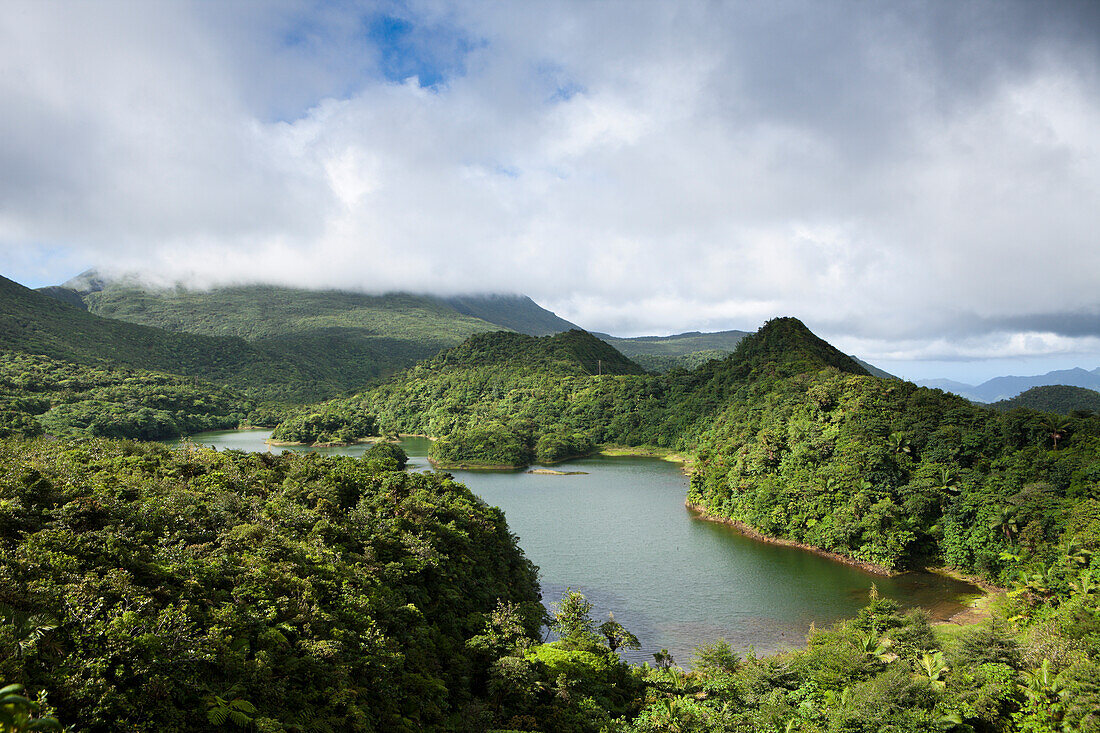Süßwassersee im Nationalpark Morne Trois Pitons, Dominica, Inseln unter dem Winde, Kleine Antillen, Antillen, Westindische Inseln, Karibik, Mittelamerika, Nordamerika