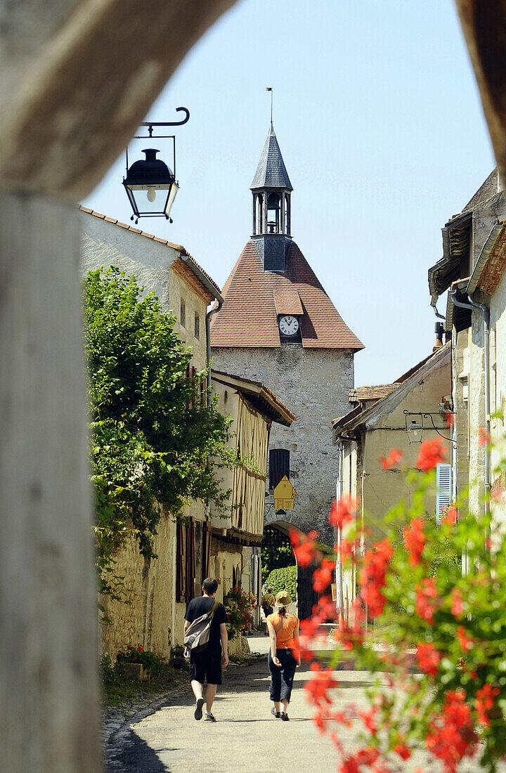 View of the gate at the village of Charroux, valley of Sioule, Bourbonnais, Auvergne, France, Europe