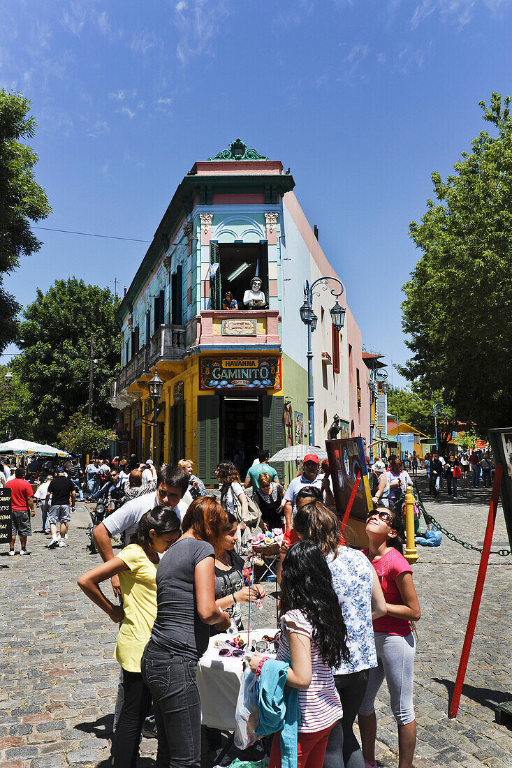Farbige Häuser in Caminito, La Boca, Buenos Aires, Argentinien