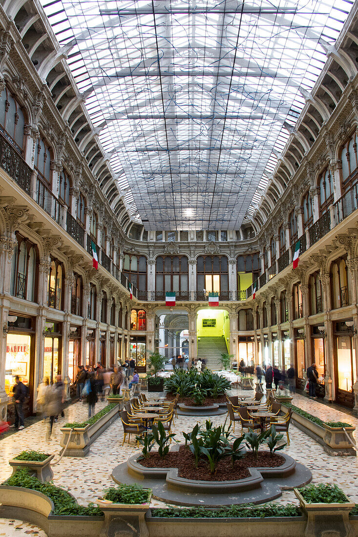 Shopping Passage, old city center of Turin, Turin, Piedmont, Italy