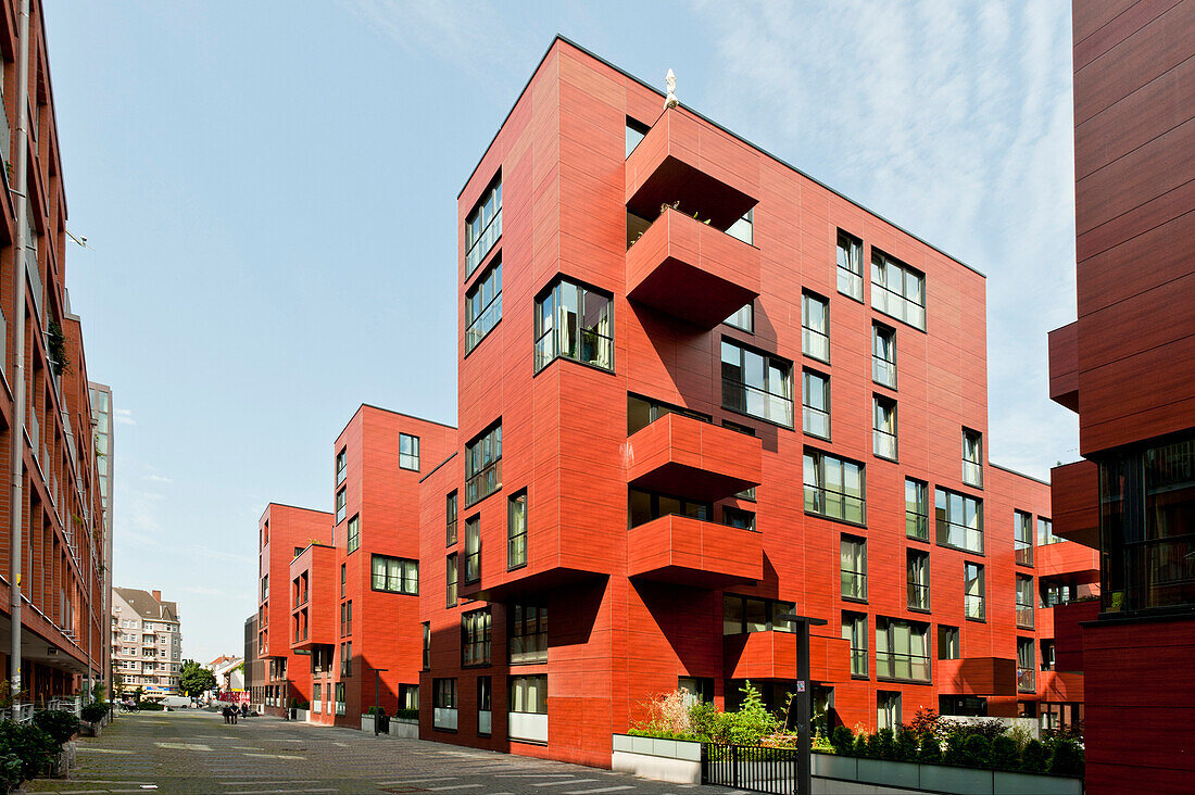 Moderne Gebäude am Gebrüder Wolf Platz, St. Pauli, Hamburg, Deutschland, Europa