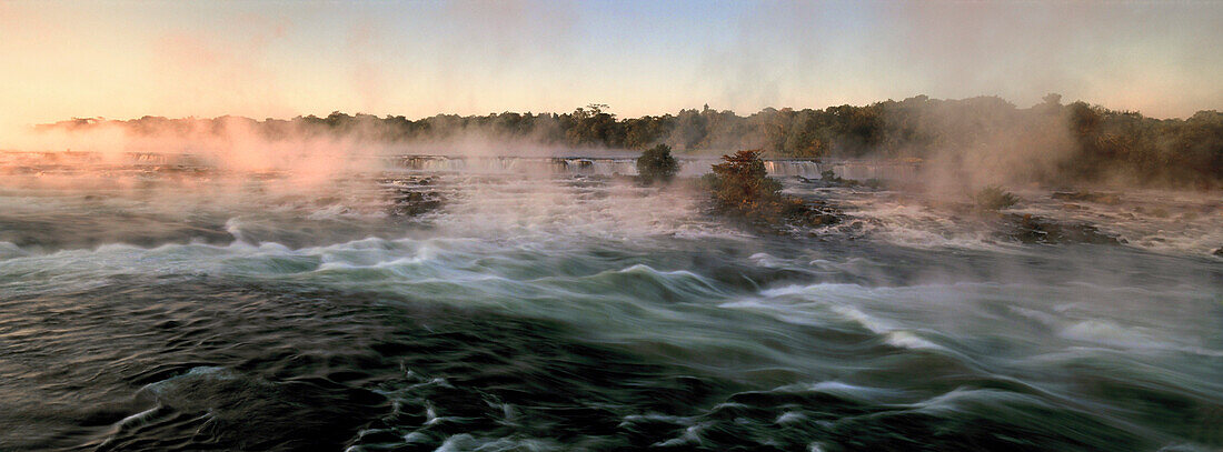 The Luapula River at dawn, Zambia, Africa