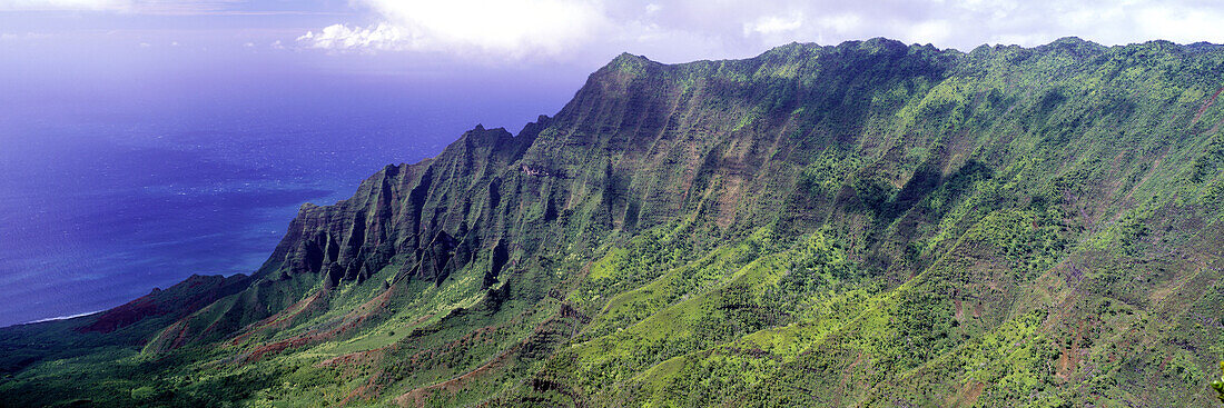 Panorama vom Kalalau Tal auf der Kauai Insel, Hawaii, USA, Amerika