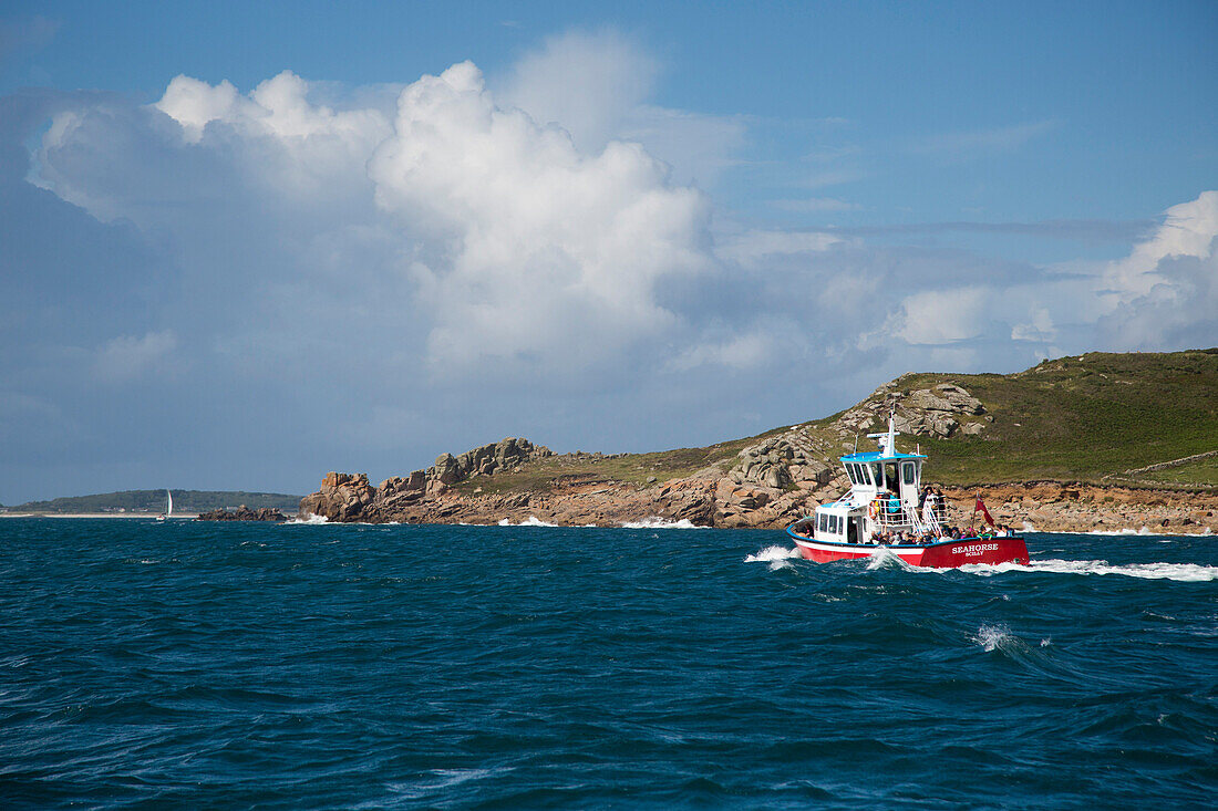 Local fishing and excursion boat Sea Horse, St Marys, Isles of Scilly, Cornwall, England