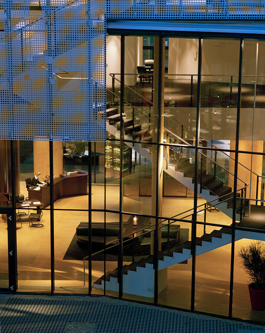 Lobby and staircase of a hotel, Langenlois, Lower Austria, Austria