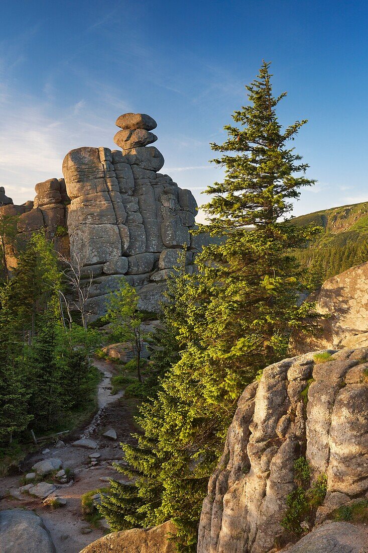 Rock formations in Karkonosze National Park, Poland, Europe