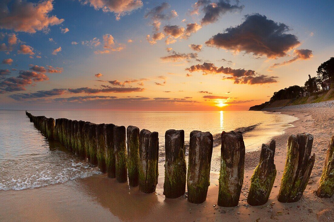 Sunrise at the Baltic Sea, Pomerania, Poland, Europe