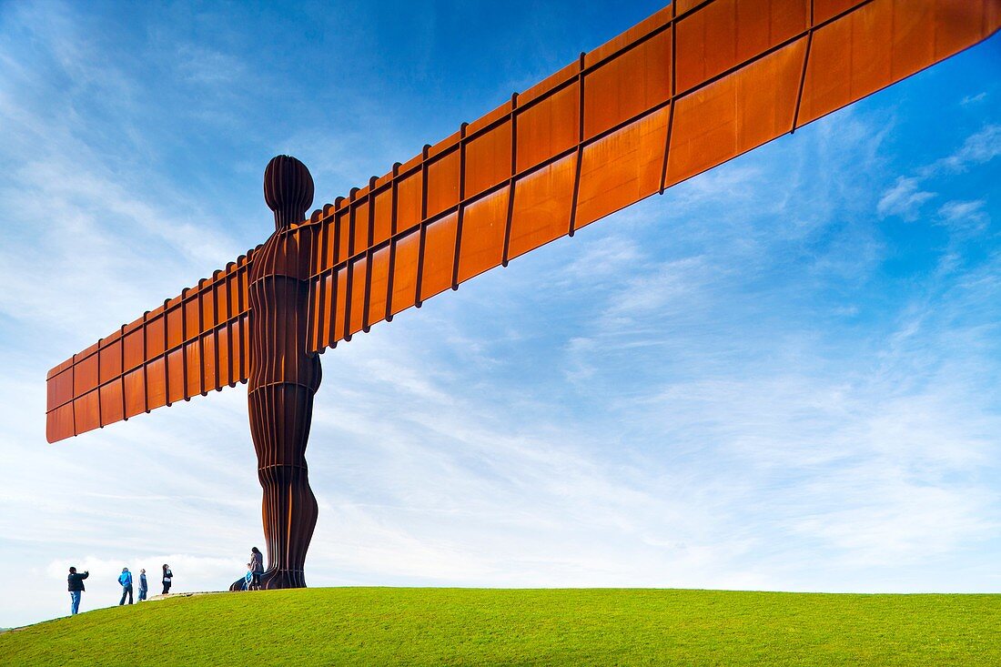 England, Tyne and Wear, Gateshead  The iconic Angel of the North statue by Antony Gormley  The ´Angel´, built on a a former colliery pit head bath site, is one of the worlds most viewed work of art with over 33 million viewers each year