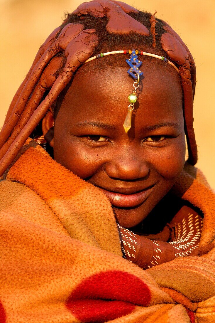 Himba woman, with the typical ornaments, Kaokoland, Kunene region, Namibia