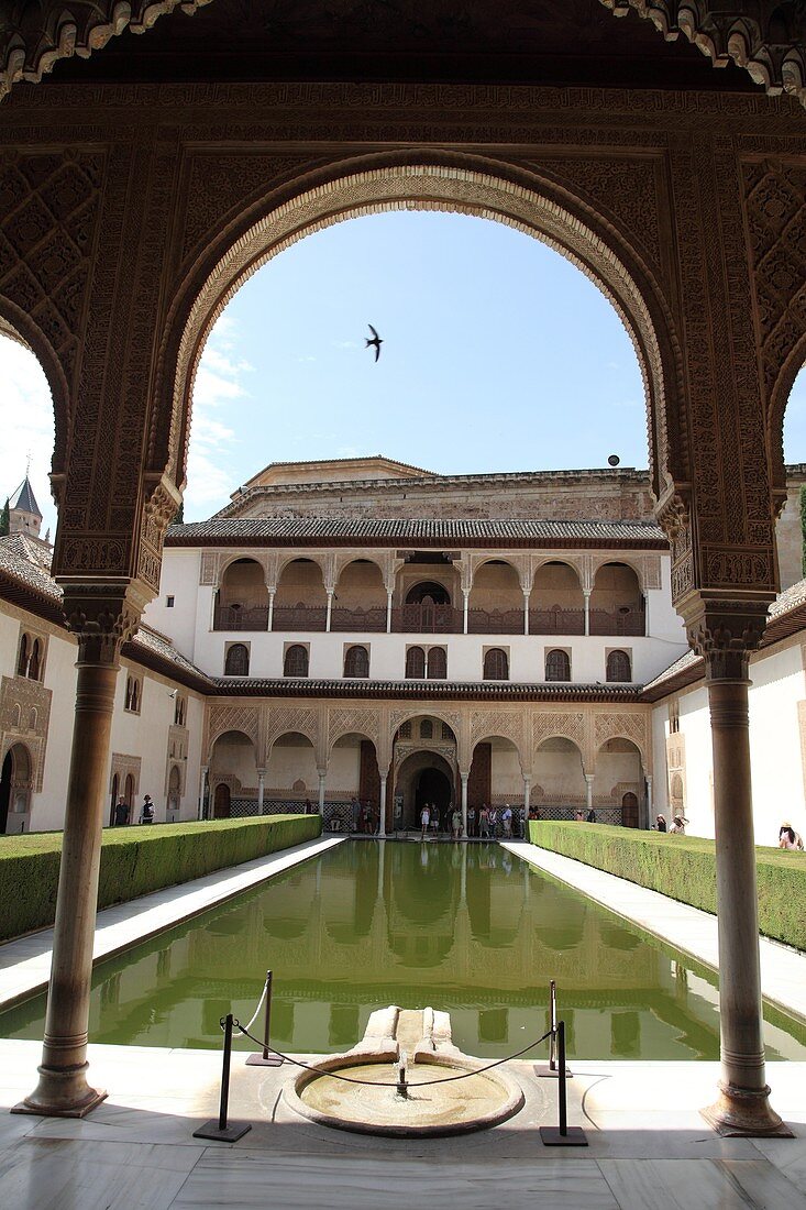 Courtyard, Alhambra, Granada, Andalusia, Spain