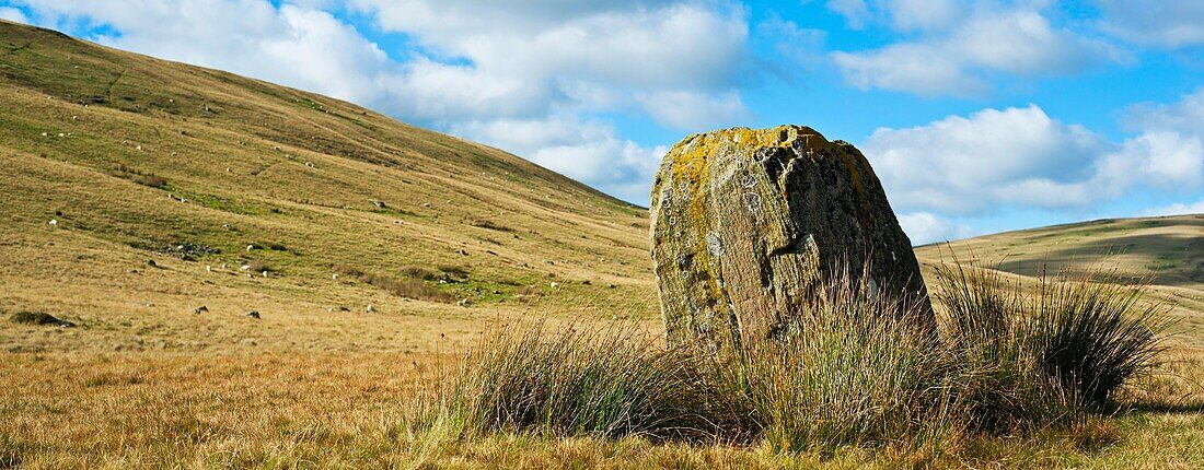 Maen Mawr standing stone, Black Mountain, Brecon Beacons national park, Wales