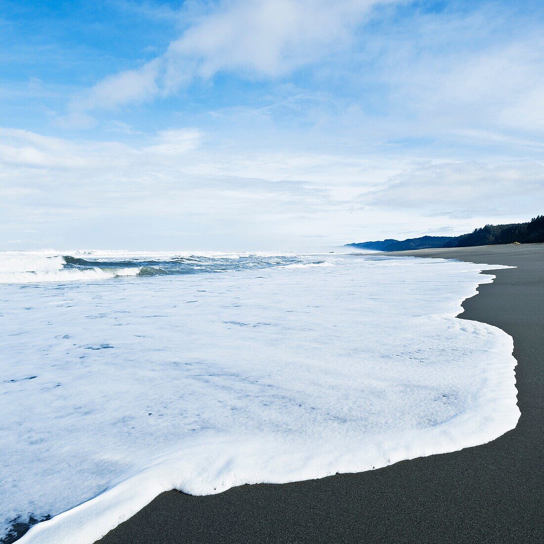 Incoming wave, Gold Bluffs beach, Prairie Creek Redwoods state park, California