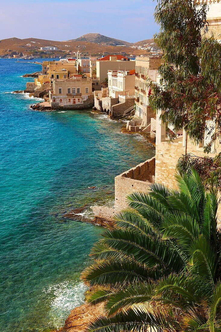 Bay and buildings of Ermoupolis, Syros  S  , Greek Cyclades Islands