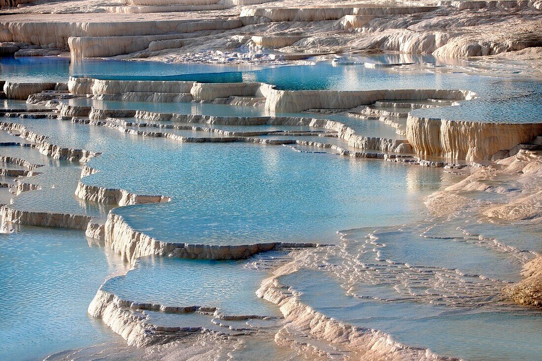 Photo & Image of Pamukkale Travetine Terrace, Turkey  Images of the white Calcium carbonate rock formations  Buy as stock photos or as photo art prints  1