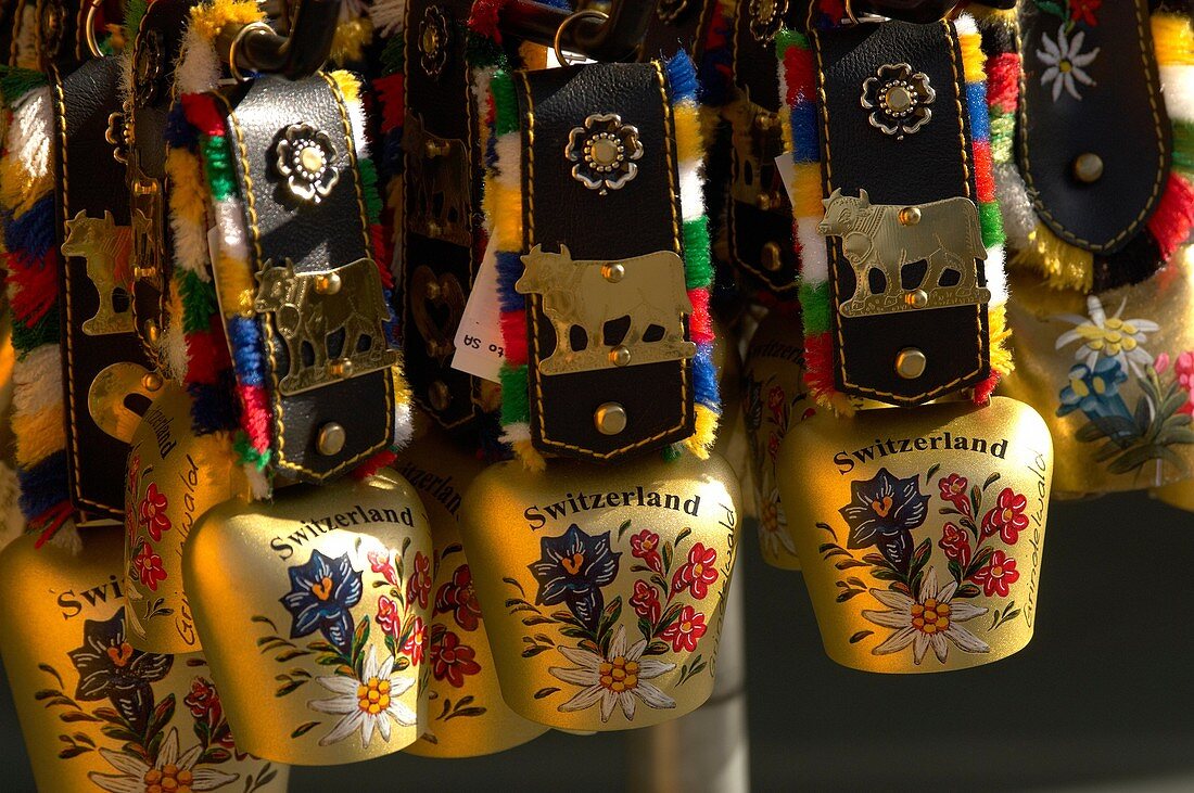 Typical Swiss cow bells - Grinderwald - Alps - Switzerland