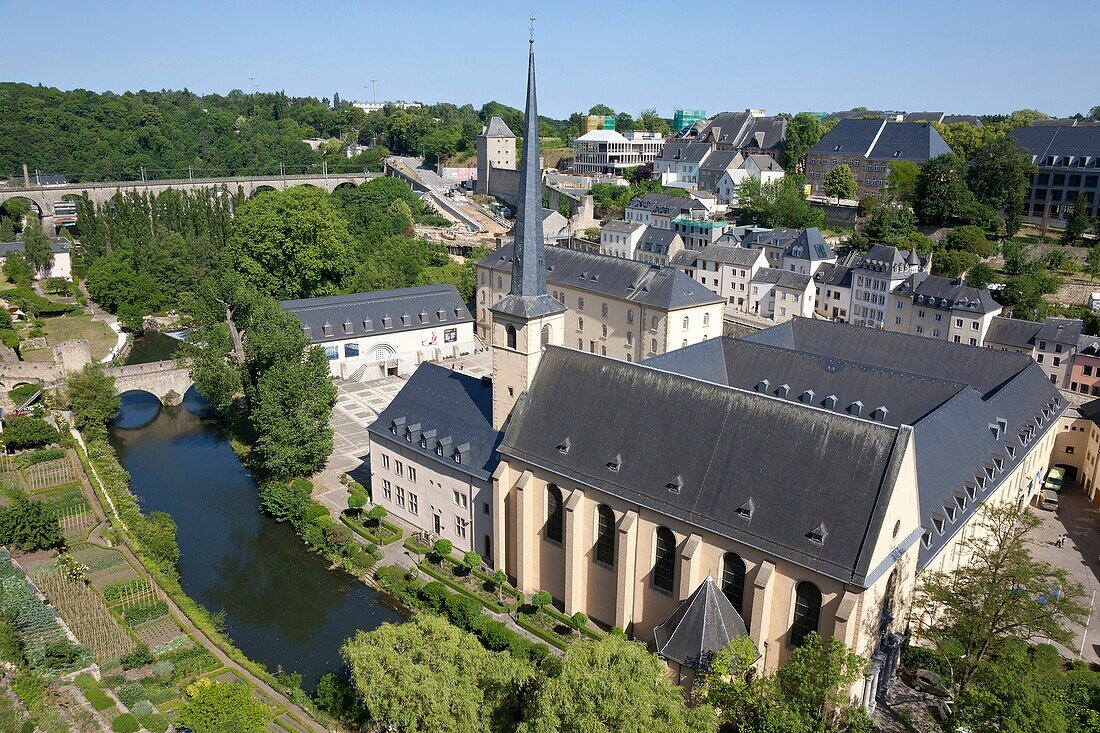 Neumünster Abbey and river Alzette, Luxembourg