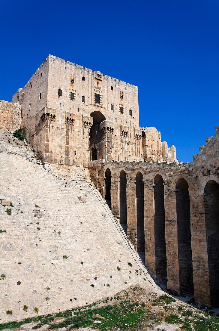 The gatehouse of the Citadel of Aleppo, Syria