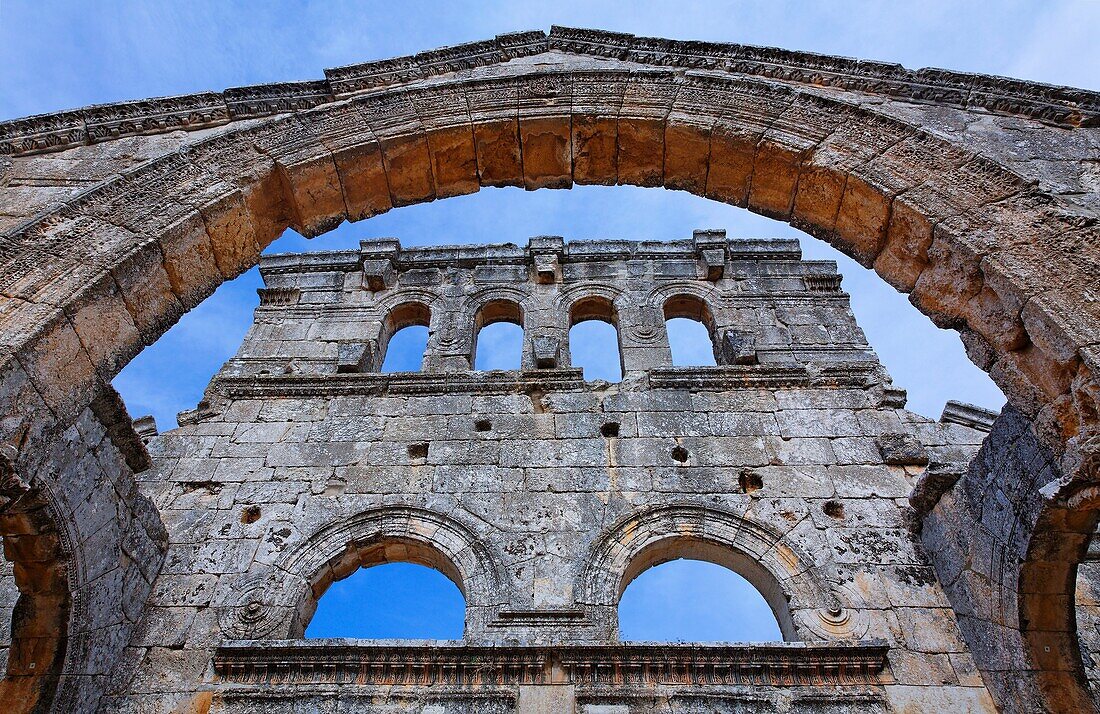 The ruins of the church of St Simeon, Syria