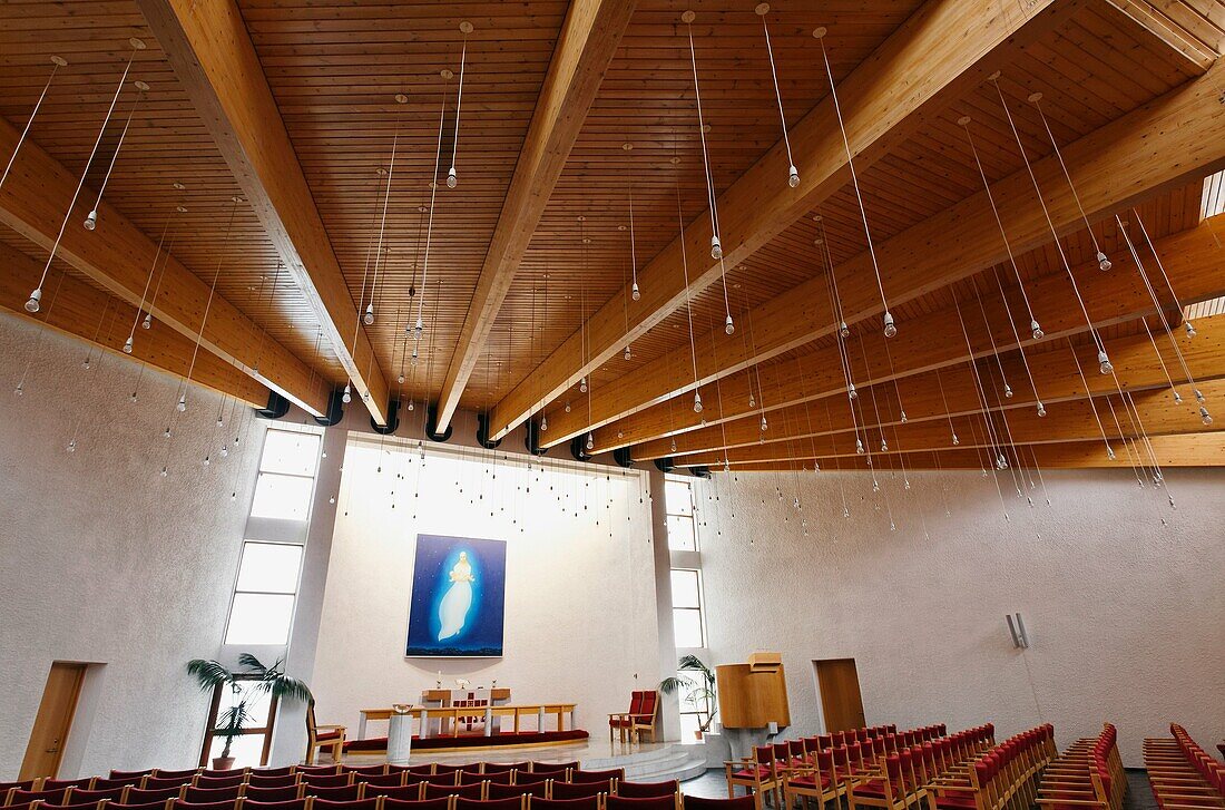 Interior of church, Stykkisholmur, Snaefellsness Peninsula, Iceland